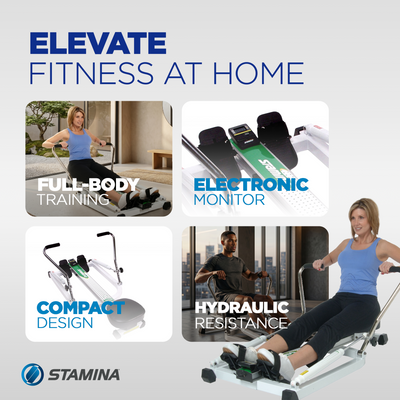 Stamina Products 35-1205 Low Impact Indoor Home Fitness Precision Rowing Machine - VMInnovations