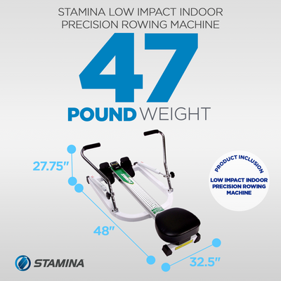Stamina Products 35-1205 Low Impact Indoor Home Fitness Precision Rowing Machine - VMInnovations