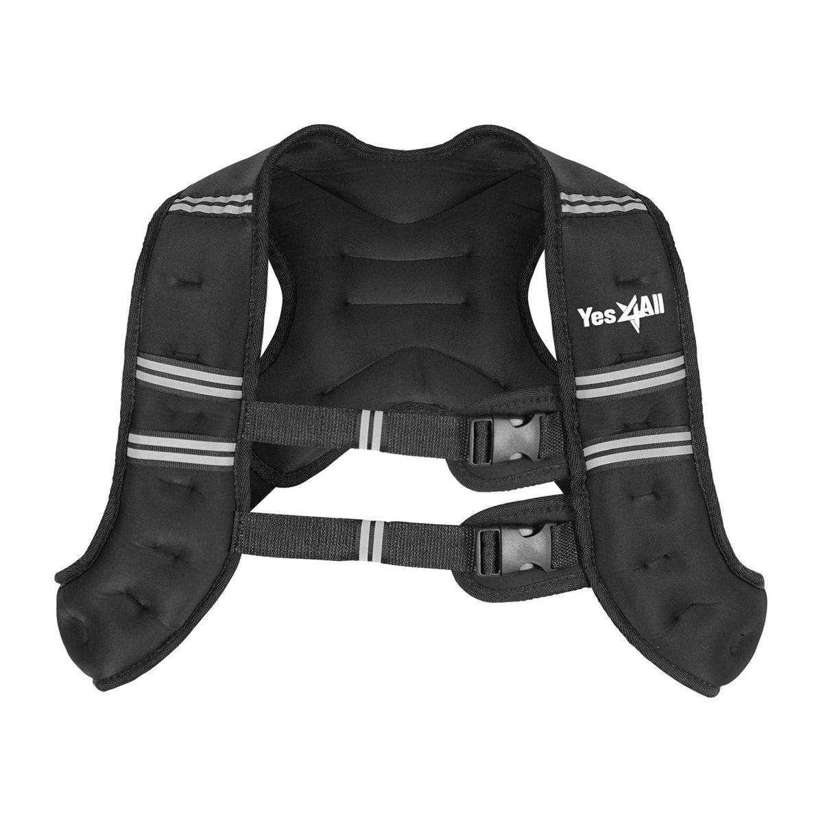 Yes4All Unisex Weighted Strength Training Workout Cardio Vest, 6 Pounds, Black