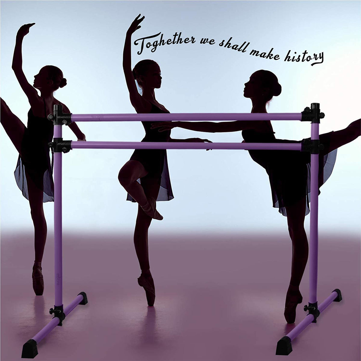 Yes4All 6' Portable Aluminum Freestanding Premium Ballet Barre, Auberine Purple
