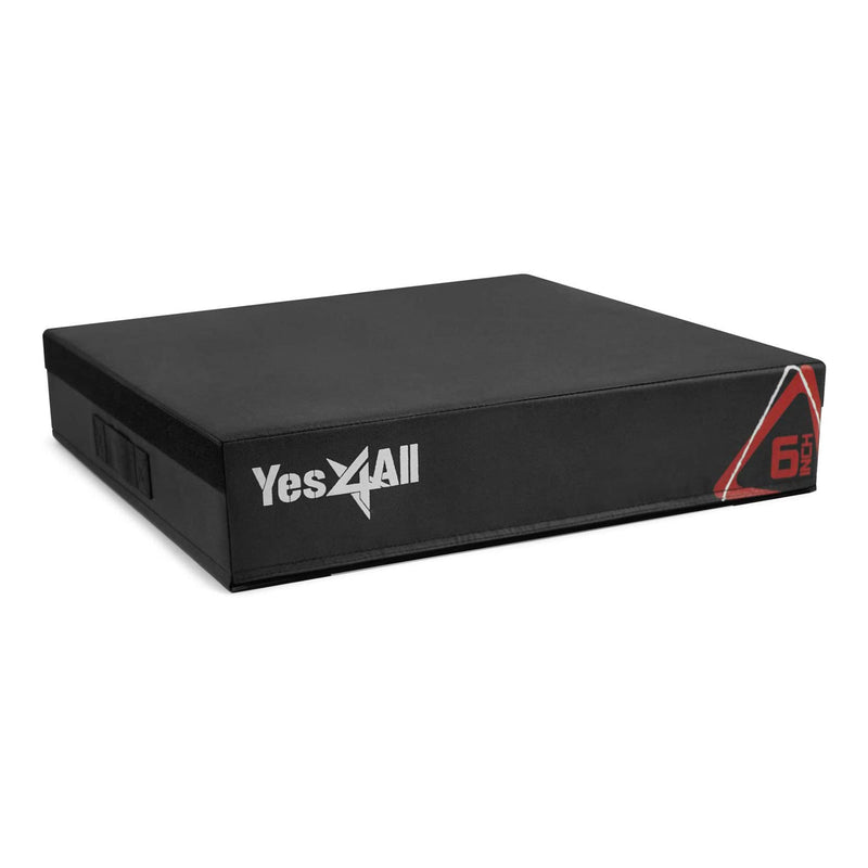 Yes4All Soft Stackable Plyometric Exercise Interval Training Jump Box, 6", Black