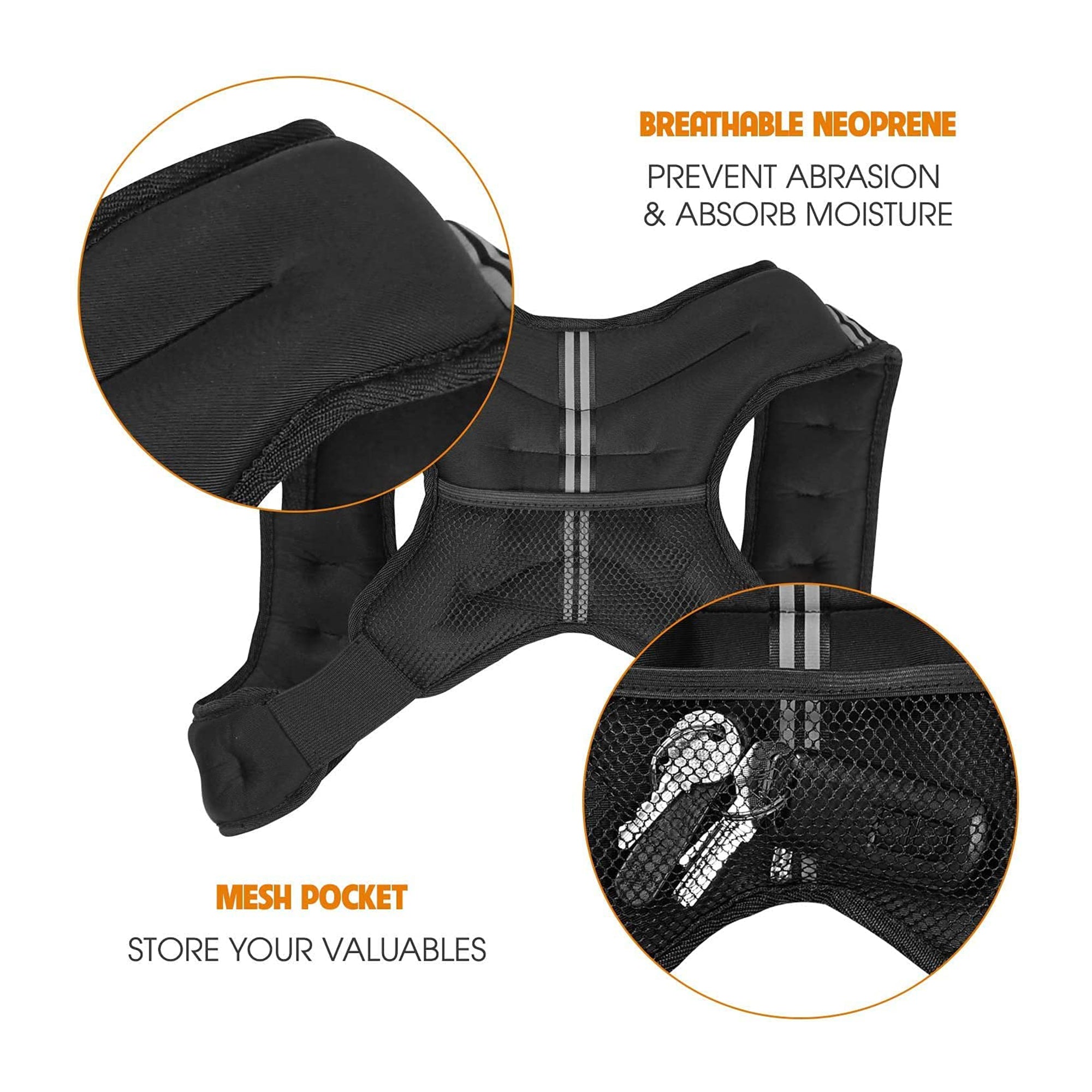 Yes4All Unisex 14 Pound Weighted Strength Training Vest w/Ankle Weights, Black