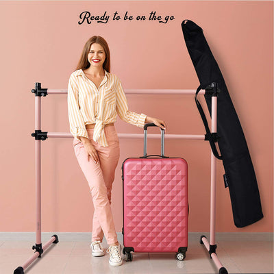 Yes4All 7 Foot Portable Aluminum Freestanding Premium Ballet Barre, Rose Gold