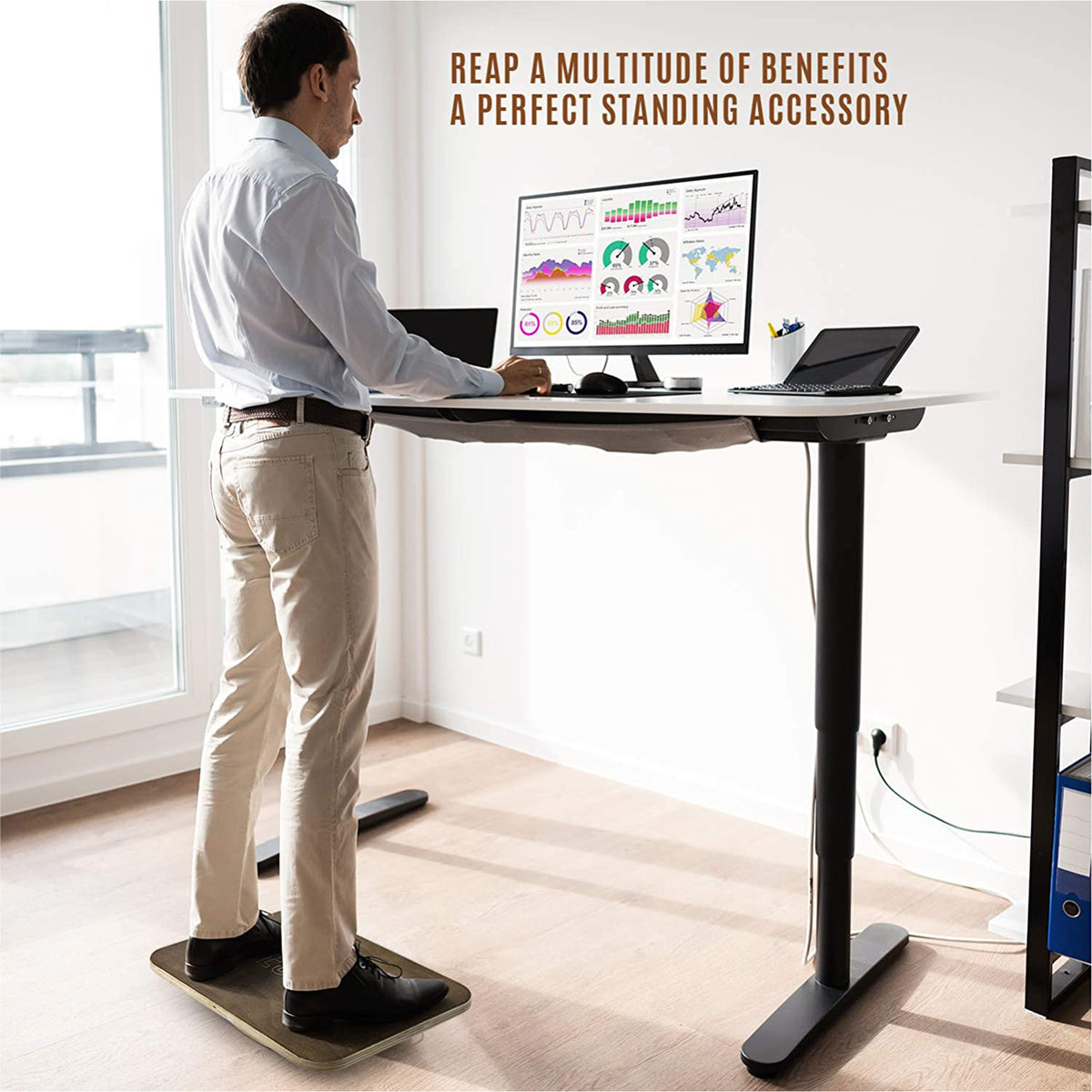 Yes4All 17.5 Inch Professional Exercise Wooden Balance Rocker & Foot Rest Board