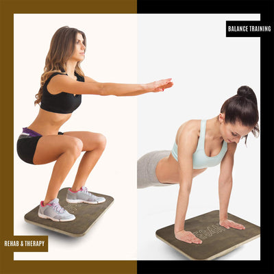 Yes4All 17.5 Inch Professional Exercise Wooden Balance Rocker & Foot Rest Board