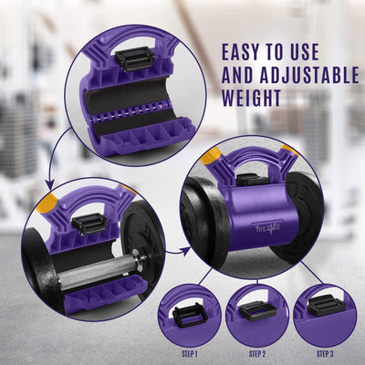 Yes4All Portable Weight Training Kettlebell Grip Dumbbell Attachment, Purple