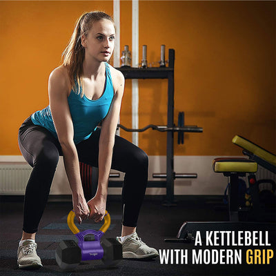 Yes4All Portable Weight Training Kettlebell Grip Dumbbell Attachment, Purple