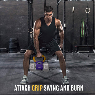 Yes4All Portable Weight Training Kettlebell Grip Dumbbell Attachment, Purple
