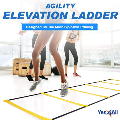 Yes4All Agility Elevation Hurdles Speed Ladder Equipment w/Bag, 6 Rung, Yellow