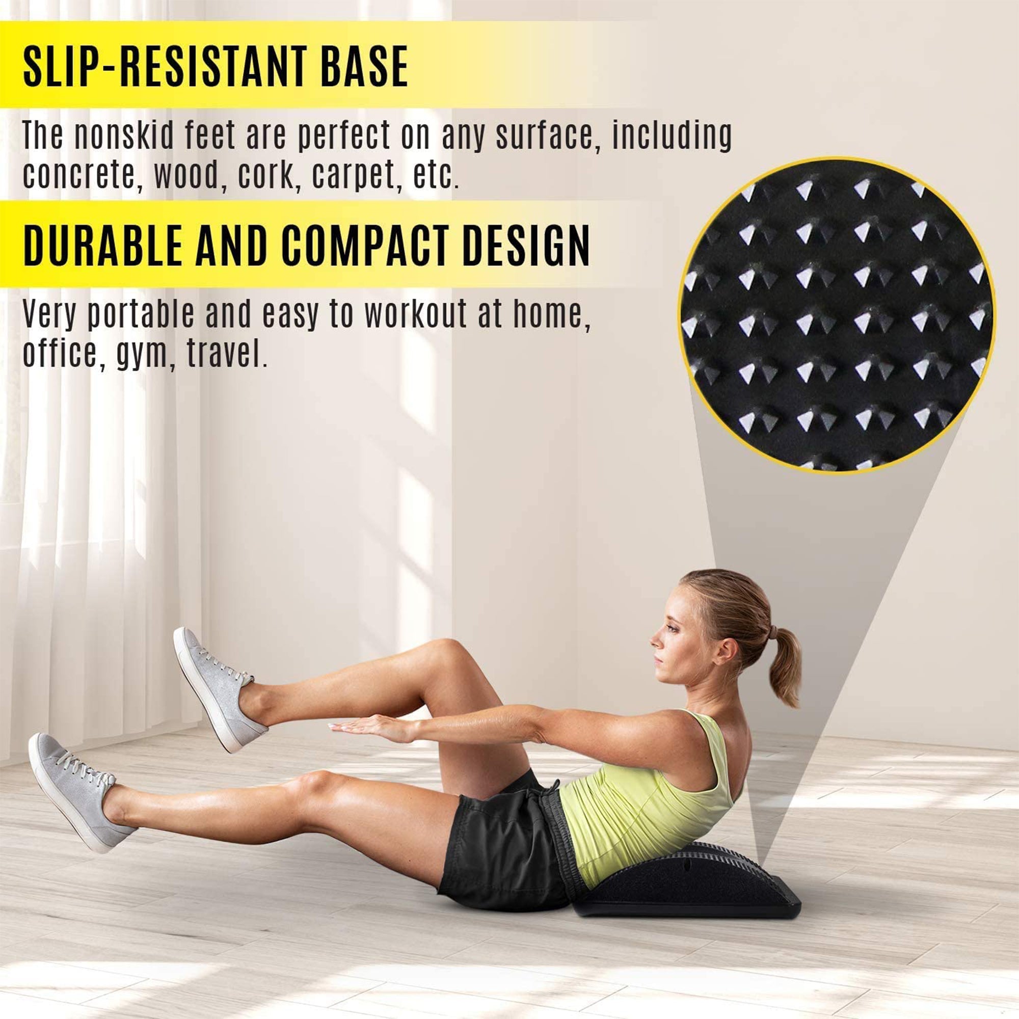Yes4All 14.5 Inch Professional Exercise Balance Rocker & Foot Rest Board, Black