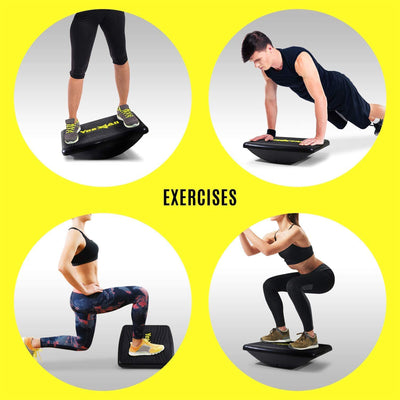 Yes4All 14.5 Inch Professional Exercise Balance Rocker & Foot Rest Board, Black
