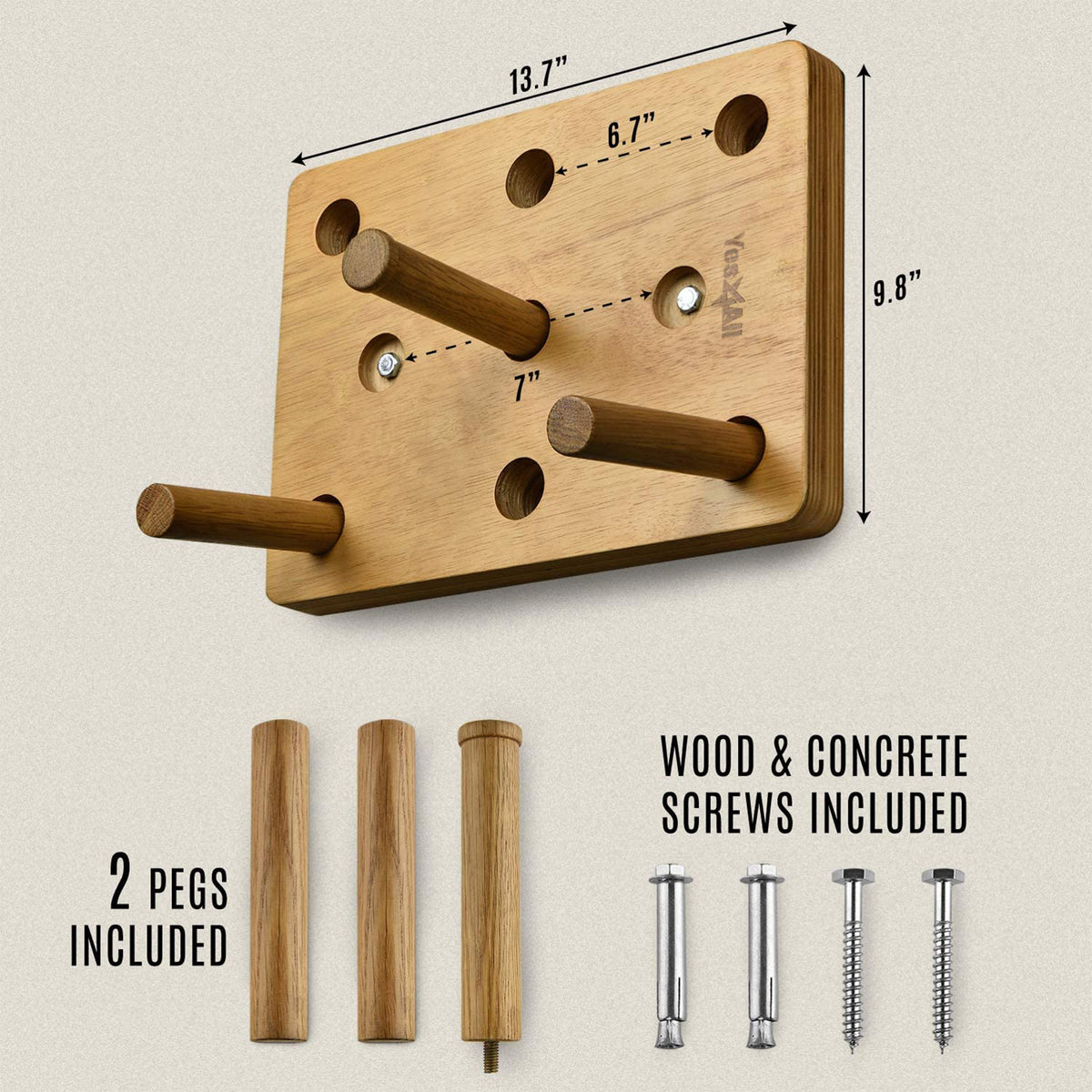 Yes4All Wooden Peg Upper Body Strength and Endurance Hanging Climbing Board
