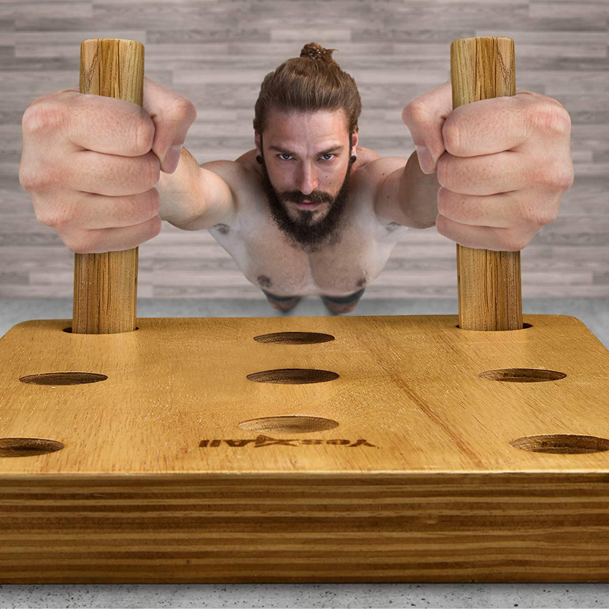 Yes4All Wooden Peg Upper Body Strength and Endurance Hanging Climbing Board