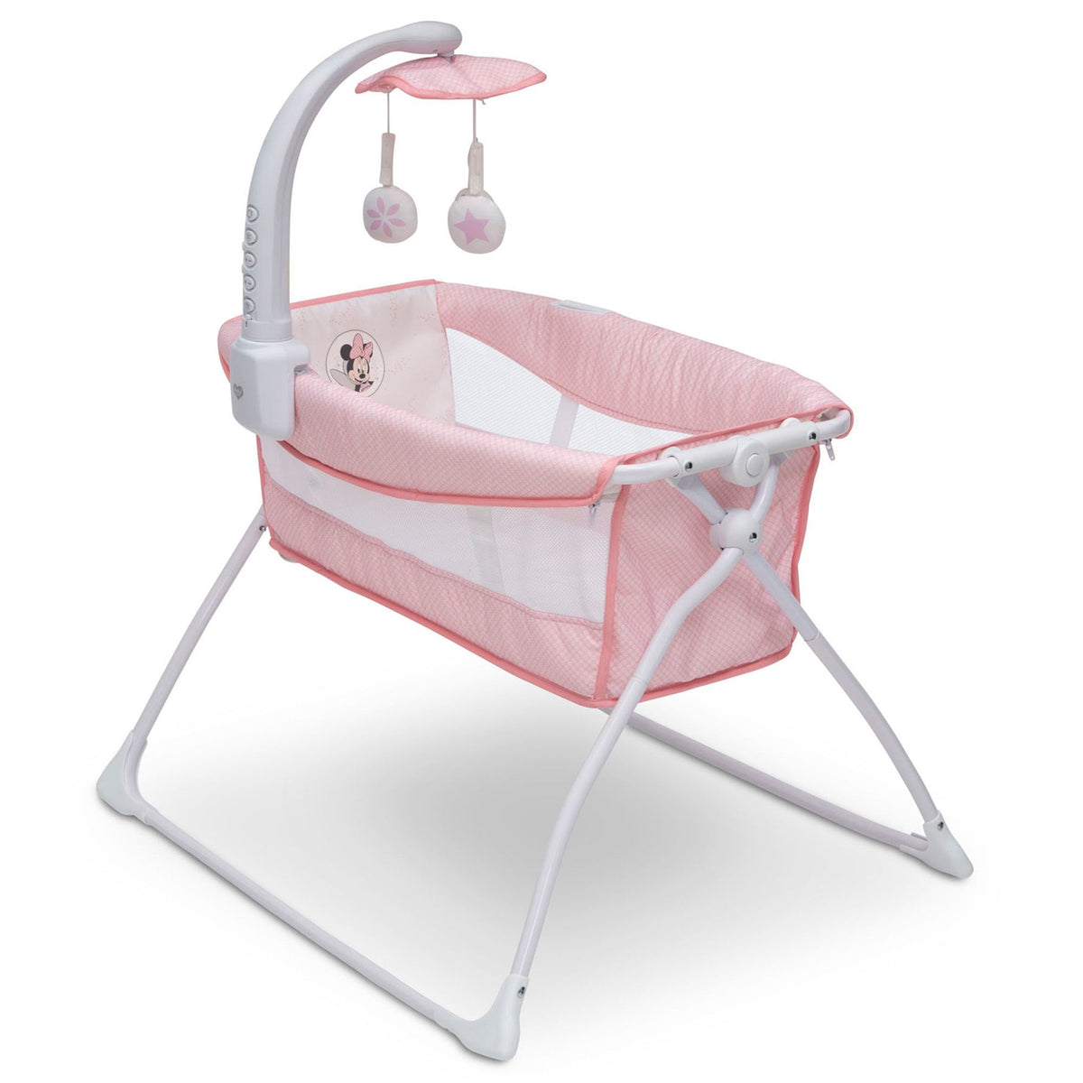 Delta Children Minnie Mouse Portable Bedside Activity Bassinet Crib (Open Box)