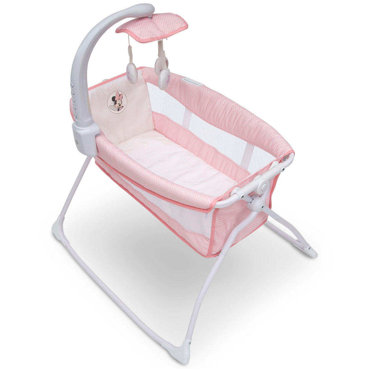 Delta Children Minnie Mouse Portable Bedside Activity Bassinet Crib (Open Box)