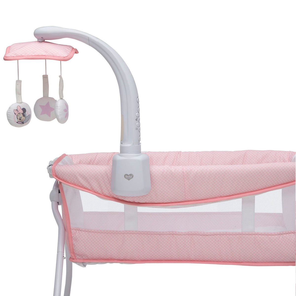 Delta Children Minnie Mouse Portable Bedside Activity Bassinet Crib (Open Box)
