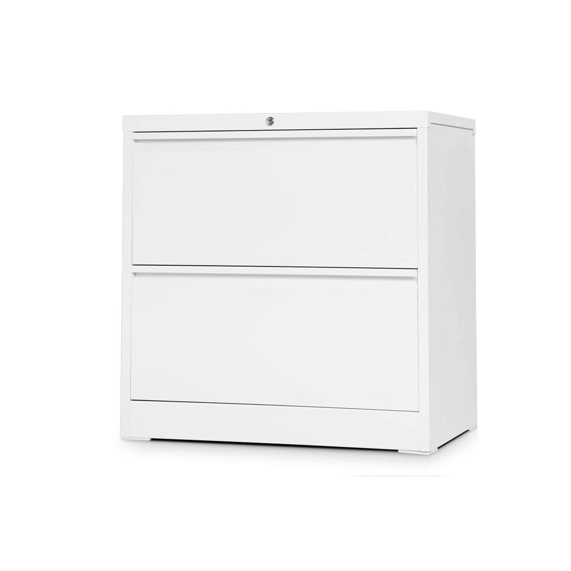 Aobabo 28.25 Inch Locking 2 Drawer Metal Office Storage Filing Cabinet, White - VMInnovations