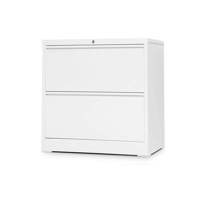 Aobabo 28.25 Inch Locking 2 Drawer Metal Office Storage Filing Cabinet, White - VMInnovations