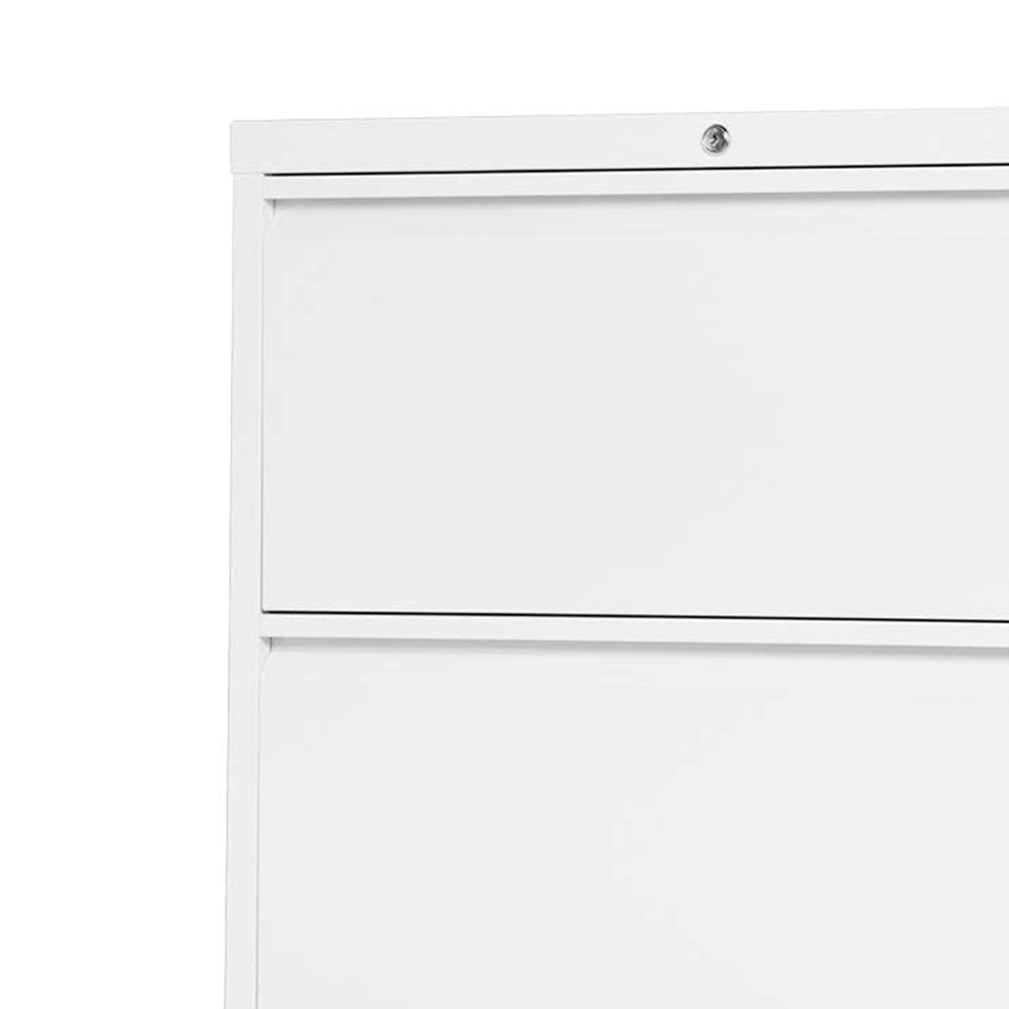 Aobabo 28.25 Inch Locking 2 Drawer Metal Office Storage Filing Cabinet, White - VMInnovations