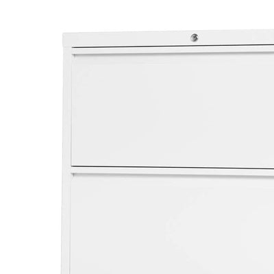Aobabo 28.25 Inch Locking 2 Drawer Metal Office Storage Filing Cabinet, White - VMInnovations