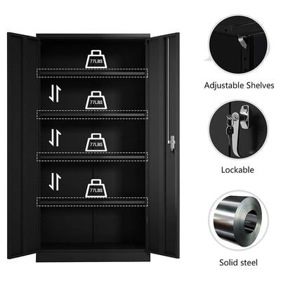 Aobabo 4 Shelves Metal Office Locking Storage Filing Cabinet (Open Box)