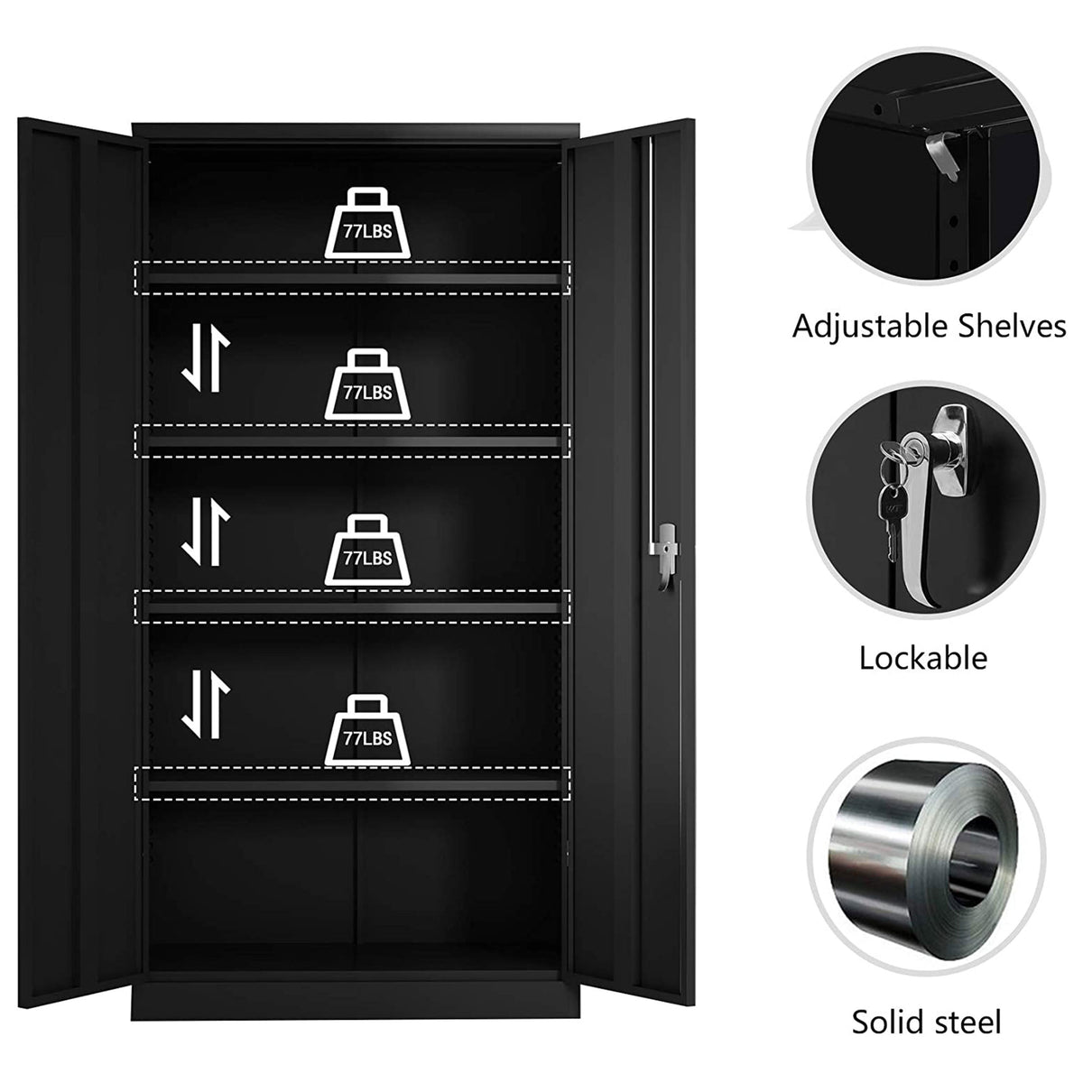 Aobabo 4 Adjustable Shelves Metal Office Locking Storage Filing Cabinet (Used)