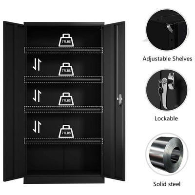 Aobabo 4 Adjustable Shelves Metal Office Locking Storage Filing Cabinet (Used)