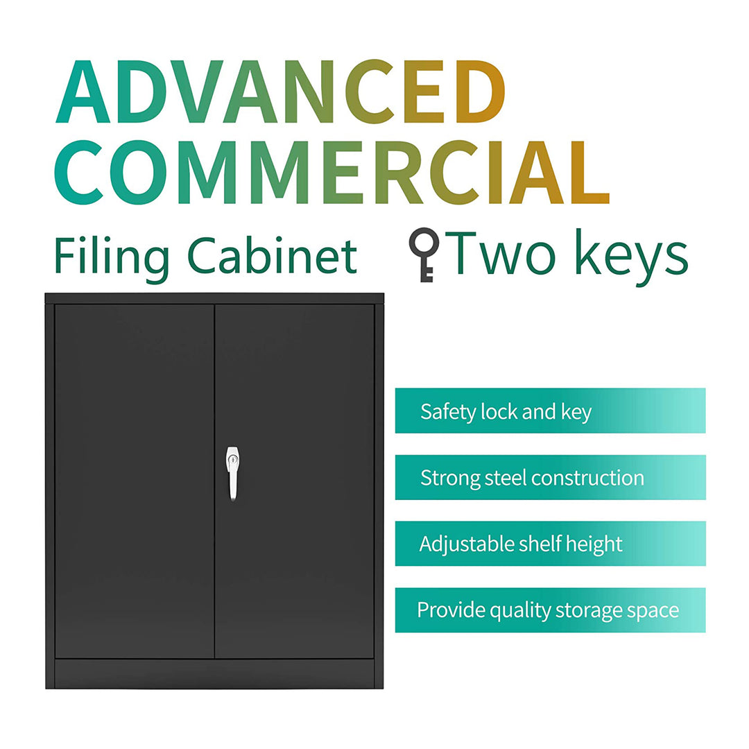 Aobabo 41.6 in Locking Metal Storage Cabinet w/ 2 Adjustable Shelves (For Parts) - VMInnovations