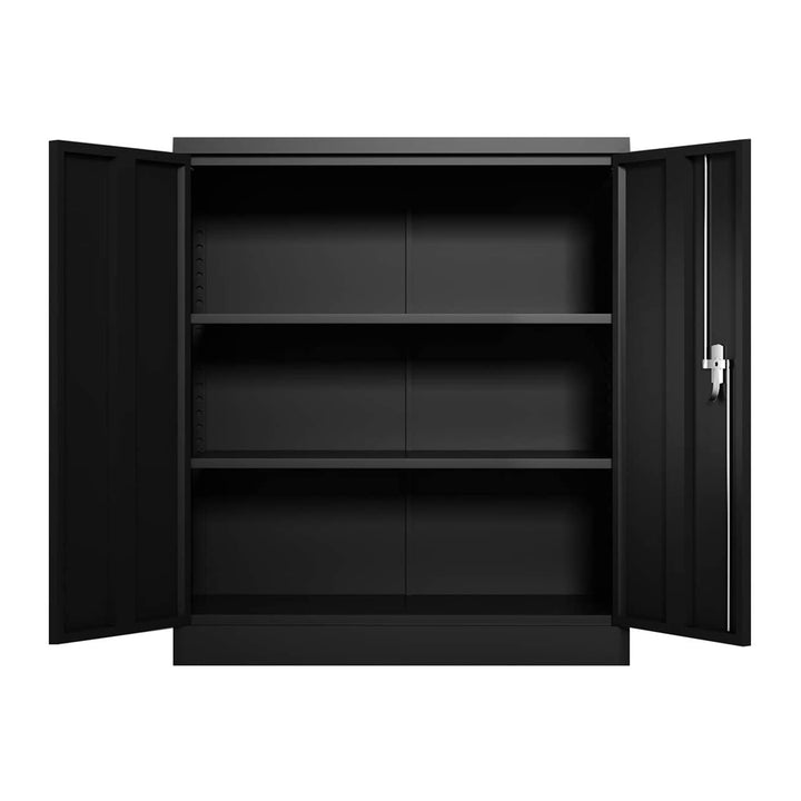 Aobabo 41.6 in Locking Metal Storage Cabinet w/ 2 Adjustable Shelves (For Parts)