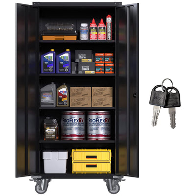 Aobabo 72 Inch Rolling Locking Storage Cabinet with Adjustable Shelves (Used)