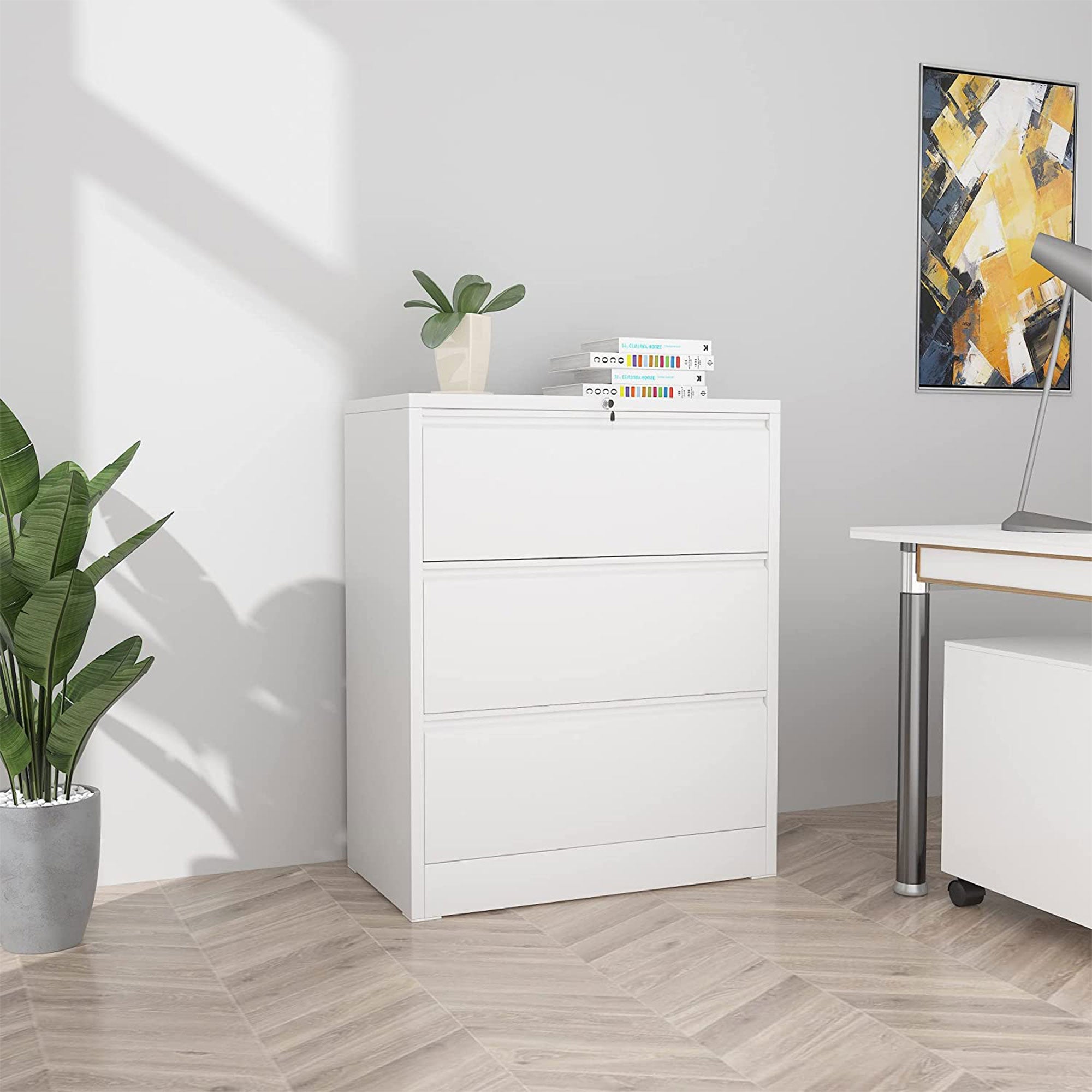 AOBABO Lateral File Cabinet w/ Lock for Letter/Legal Size Paper (Open Box)