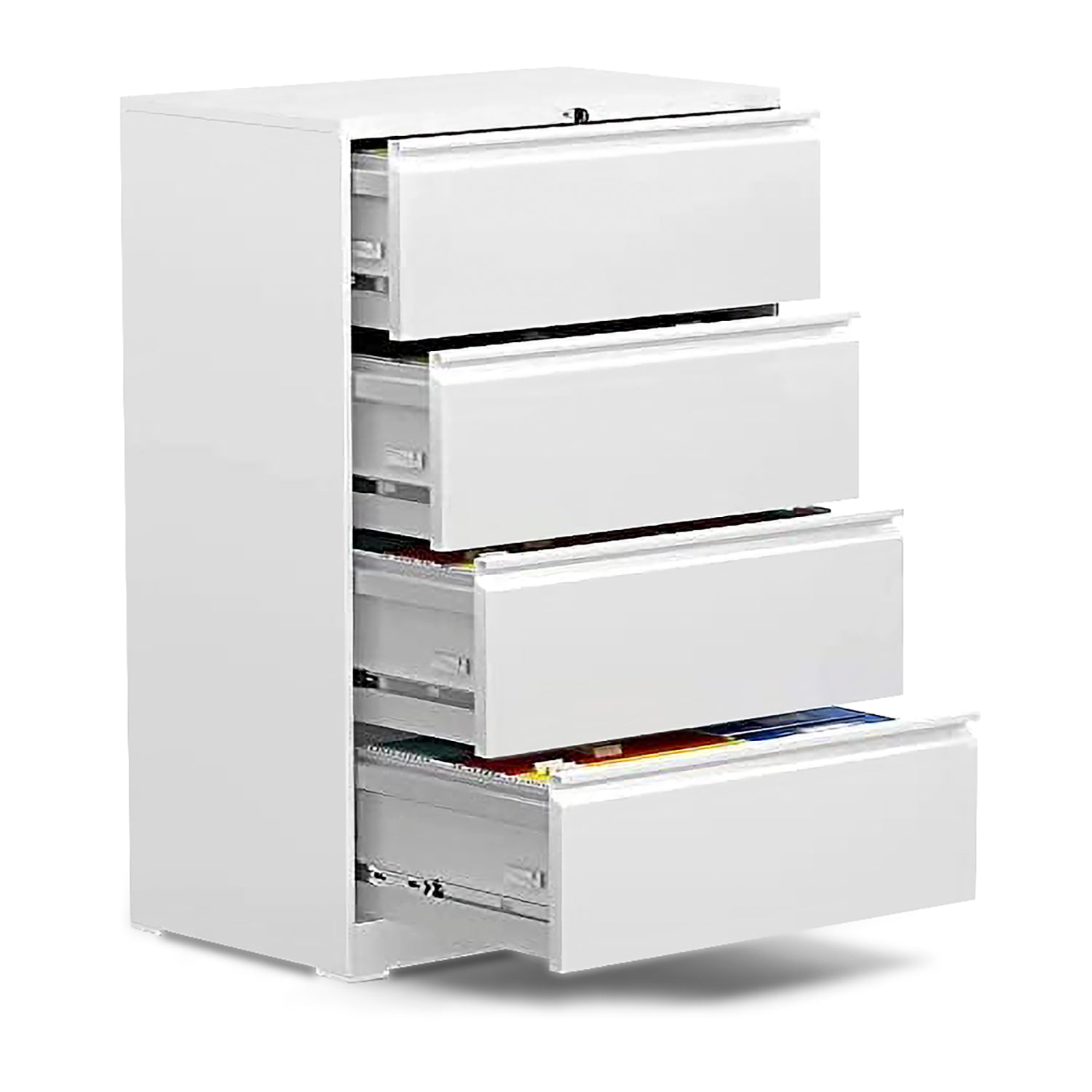AOBABO 4 Drawer File Cabinet w/ Lock for Letter/Legal Size Paper, White (Used) - VMInnovations