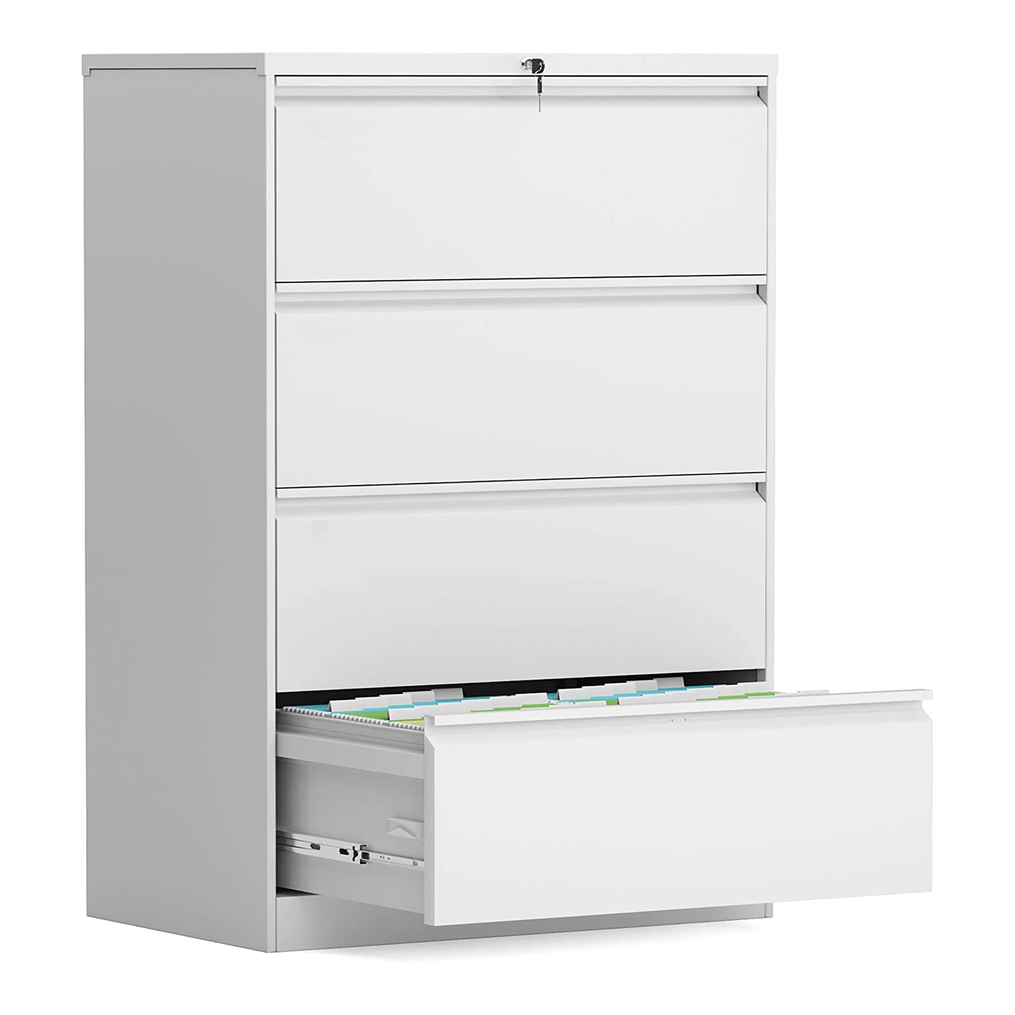 AOBABO 4 Drawer Lateral Cabinet w/ Lock for Letter/Legal Size Paper (Open Box)