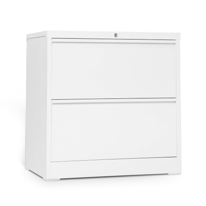 Aobabo 28.3 Inch Locking 2 Drawer Metal Office Storage Filing Cabinet, White