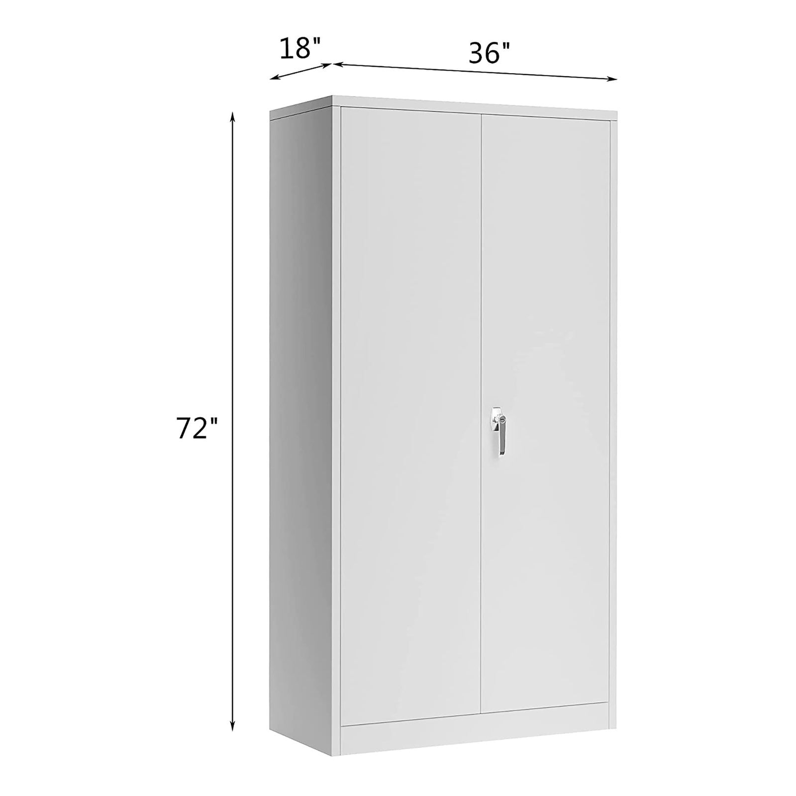 Aobabo 72 Inch Double Door Locking Storage Cabinet with Adjustable Shelves, Gray - VMInnovations
