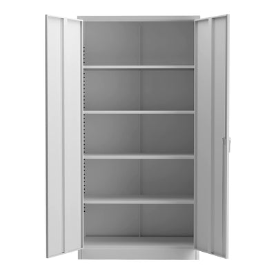 Aobabo 72 Inch Double Door Locking Storage Cabinet with Adjustable Shelves, Gray