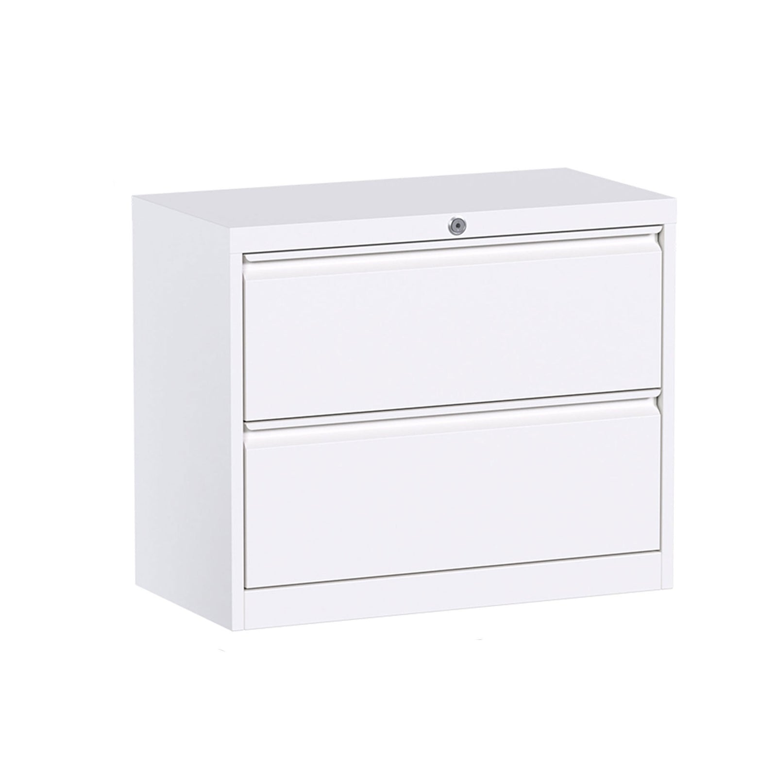 Aobabo 35" Locking 2 Drawer Metal Office Storage Organizer Filing Cabinet, White - VMInnovations