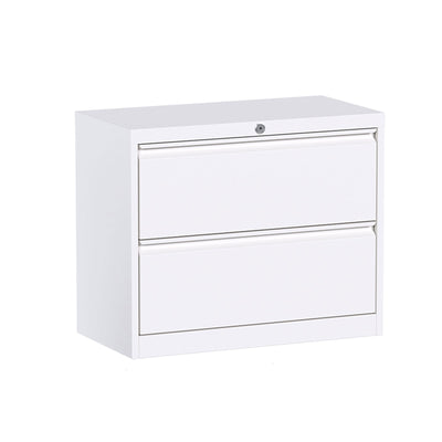 Aobabo 35.4 Inch 2 Drawer Metal Office Storage Filing Cabinet, White (Used) - VMInnovations