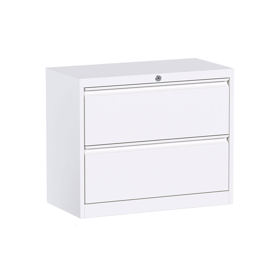Aobabo 35.4 Inch 2 Drawer Metal Office Storage Filing Cabinet, White (Used) - VMInnovations