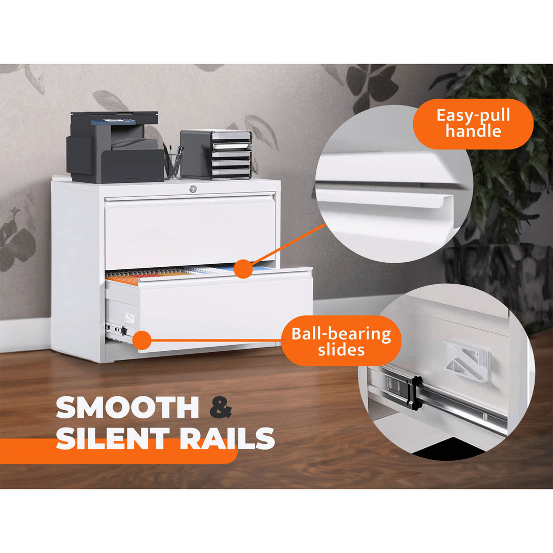 35.4 Inch Locking 2 Drawer Metal Office Storage Filing Cabinet (Open Box) - VMInnovations