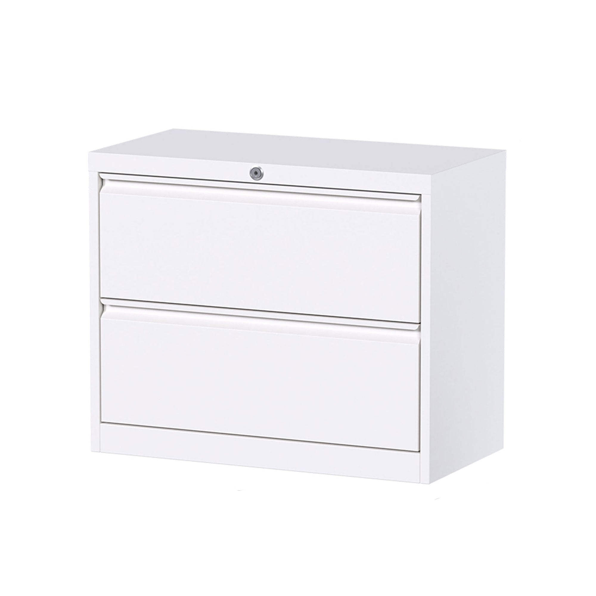Aobabo 35.4 Inch 2 Drawer Metal Office Storage Filing Cabinet, White (Used) - VMInnovations