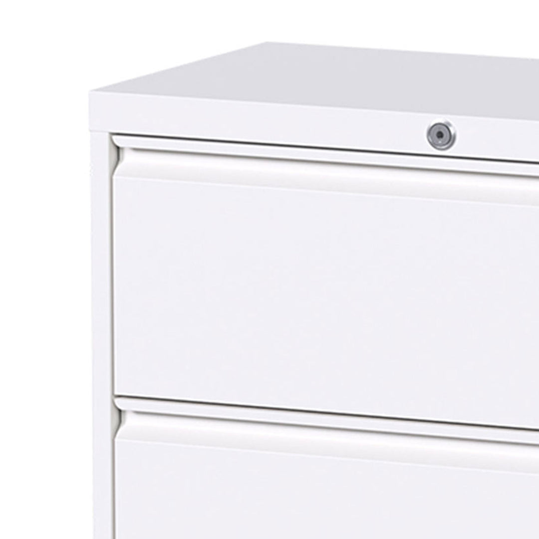 Aobabo 35" Locking 2 Drawer Metal Office Storage Organizer Filing Cabinet, White