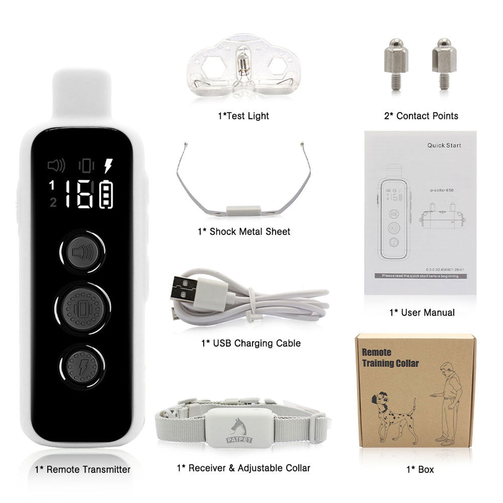 PATPET 680A & 650A Rechargeable Waterproof Dog Training Shock Collars, 130lb Max