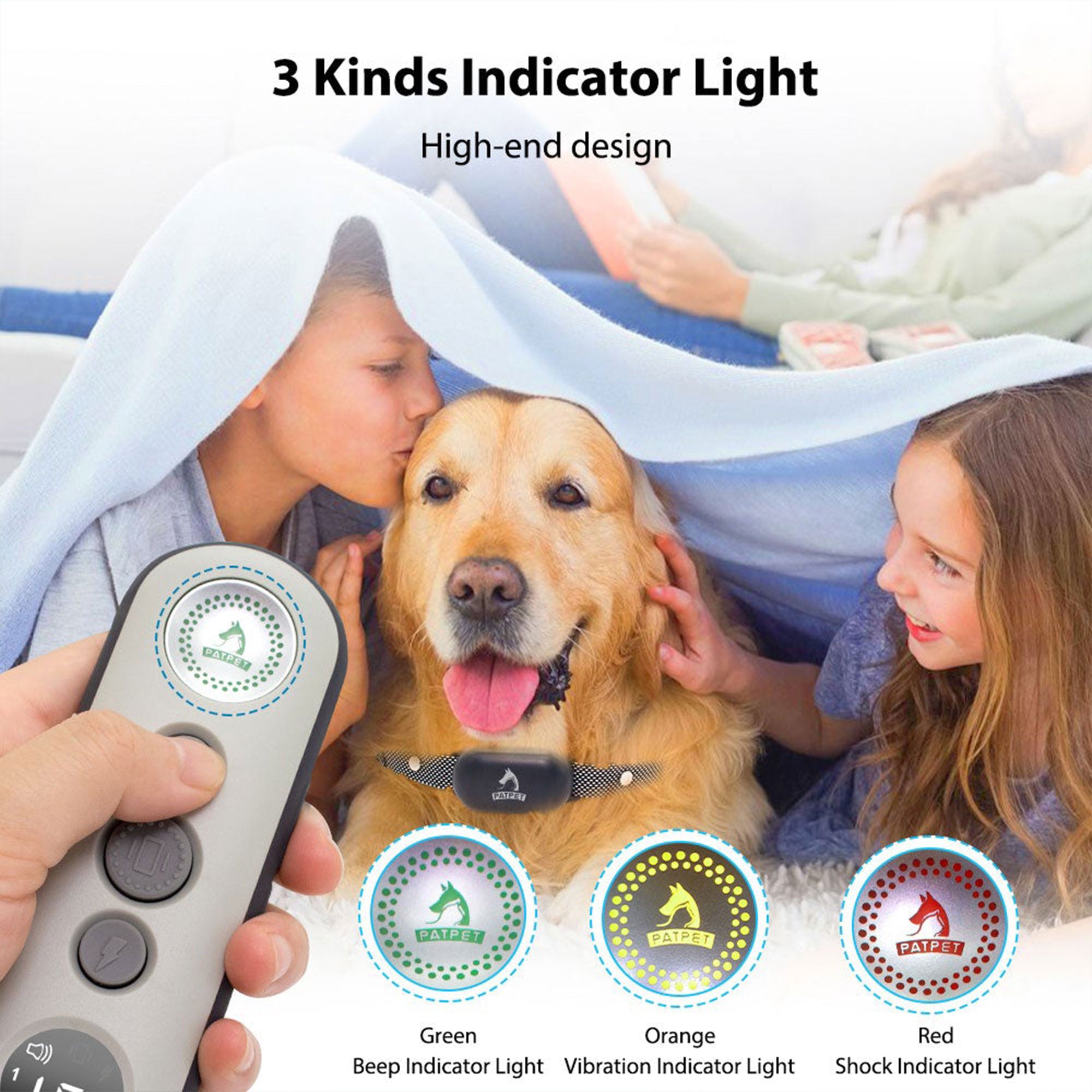 PATPET 680A & 650A Rechargeable Waterproof Dog Training Shock Collars, 130lb Max