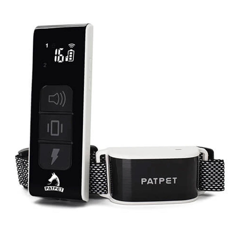 PATPET 690A Rechargeable Training Collar w/ LED Remote for All Dog Sizes, Black