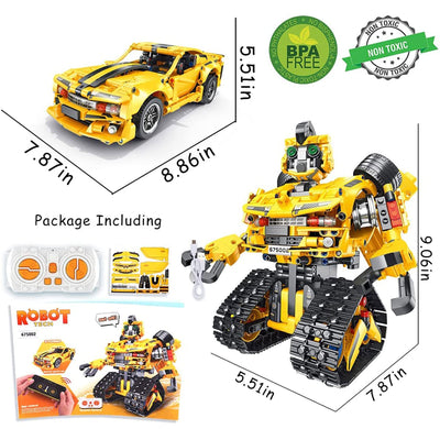 Panlos 2 in 1 Programmable Remote Control Car Robot Buildable Playset (Open Box) - VMInnovations