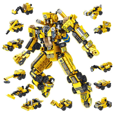 Construction Truck Robot Model Building Brick Block, 573 Pieces (Used)