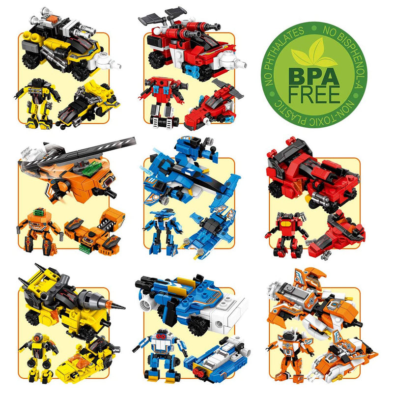 PANLOS Construction Car Vehicle Robot Toy Model Building Brick Block, 741 Pieces