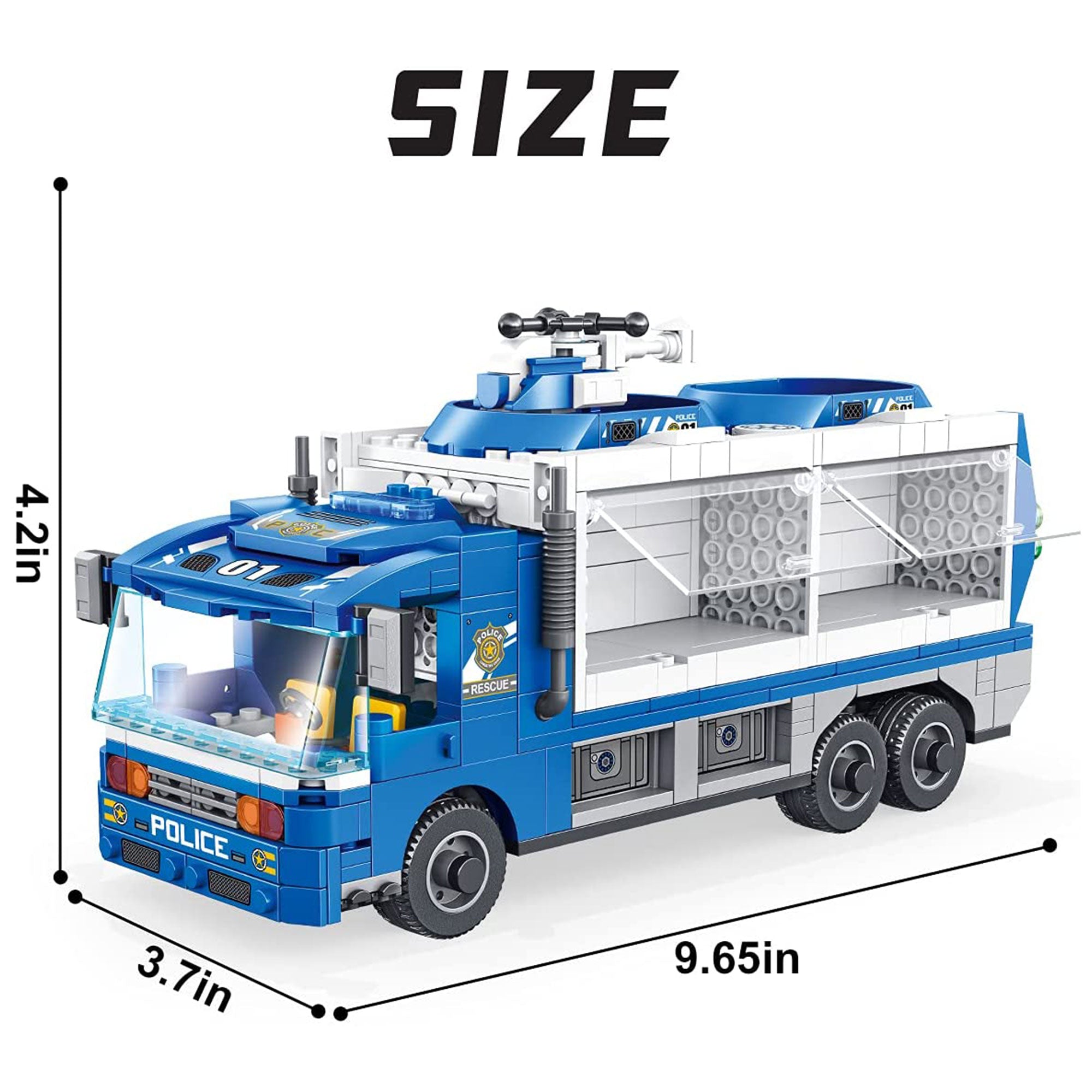 PANLOS 6 in 1 Police Truck Robot & Construction Building Block, 653 Pieces(Used) - VMInnovations
