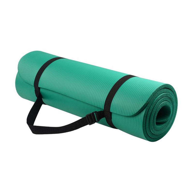 BalanceFrom Fitness GoYoga 71x24in Anti Tear Exercise Yoga Mat with Strap, Green